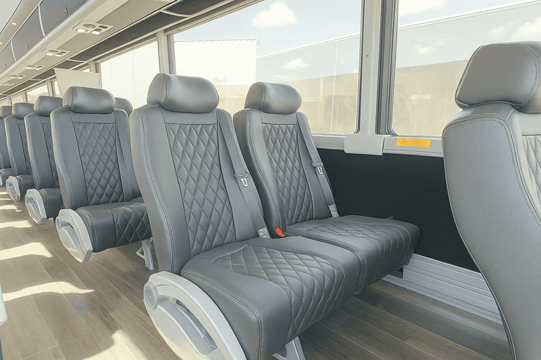 interior of Coach Bus San Antonio charter bus